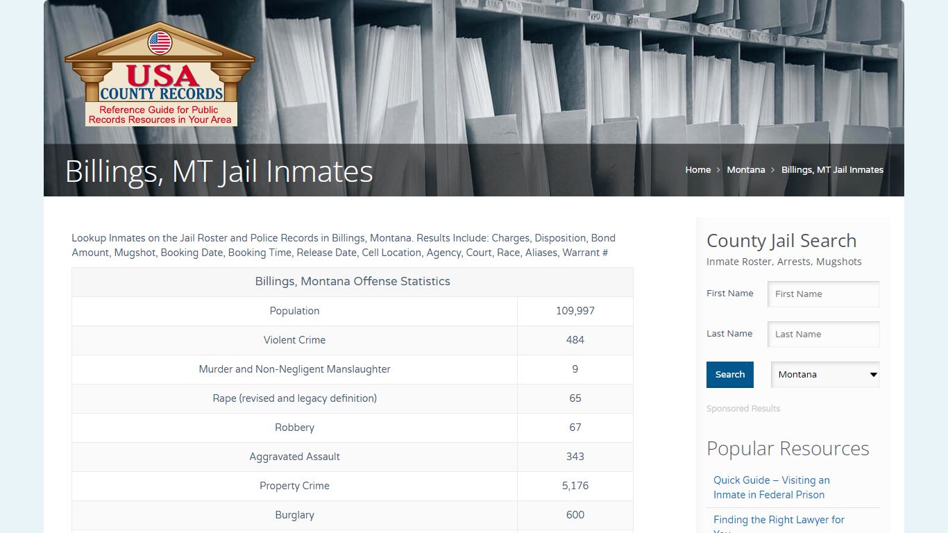 Billings, MT Jail Inmates | Name Search